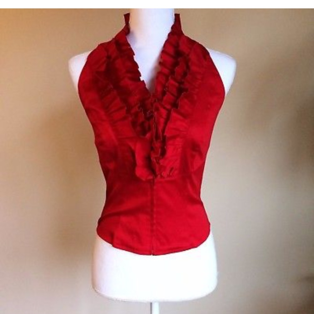 NWT Escada Red Ruffle Halter
